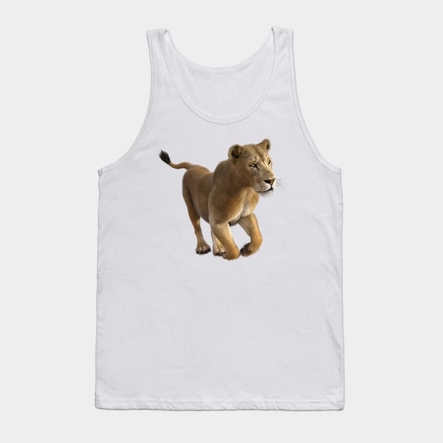 African Lioness running Tank Top by Carlosr1946